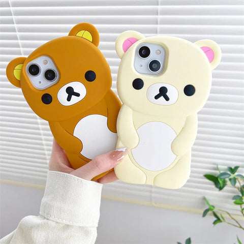Cute 3D Cartoon Rilakkuma Bear Phone Case